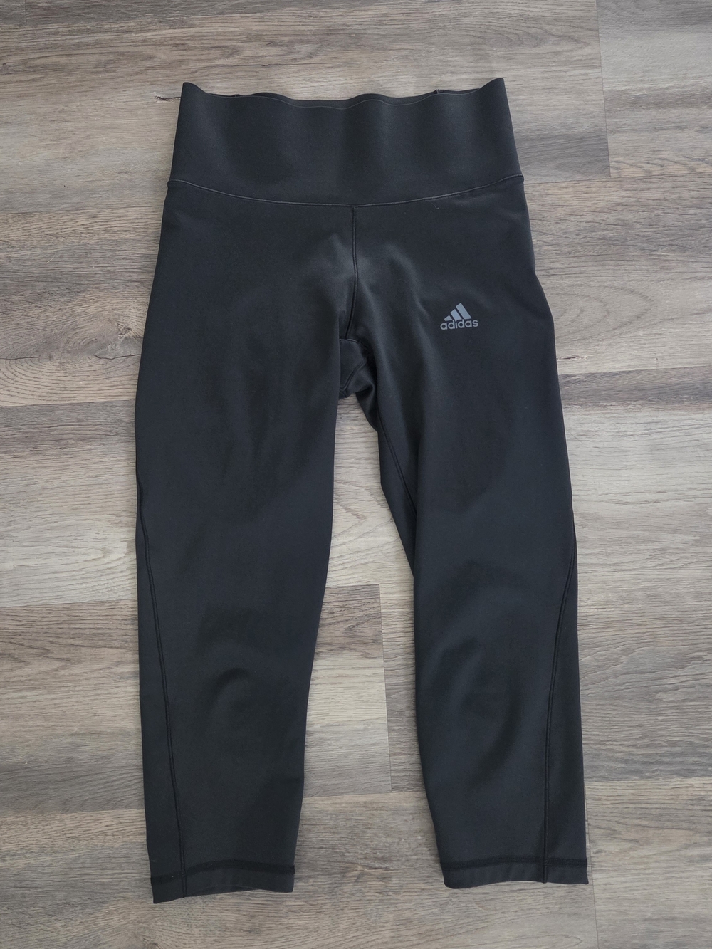 Adidas Climalite Black High-Waist Capri Cropped Active Yoga Leggings Sz S